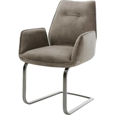Abbildung von Freischwinger Zoa Flex Mikrofaser Taupe Vintage flach Graphit Taschenfederkern