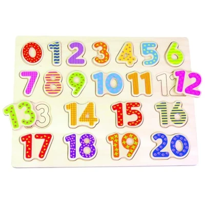Abbildung von Lelin Steckpuzzle 20001 Holz Zahlenpuzzle Zahlen 0 20, 21 Puzzleteile