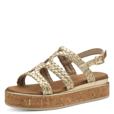 Abbildung von Marco Tozzi 22870044 Plateausandalette, Damen, Größe: 39, Gold Schuhe