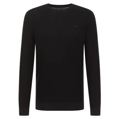 Abbildung von MUSTANG Herren Rundhals Pullover Elliot Regular Fit S 6XL Blau Schwarz, Größe:L, Farbe:Black 4142