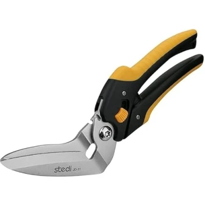 Abbildung von stedi 22cm Teppichschere, Hochleistungsschere, Universalschere, Mit Fein Gezackten Klingen Aus Kohlenstoffhaltigem Edelstahl Einfaches Schneiden Von Elektrischen Kabeln, Stoff, Eisenbleche