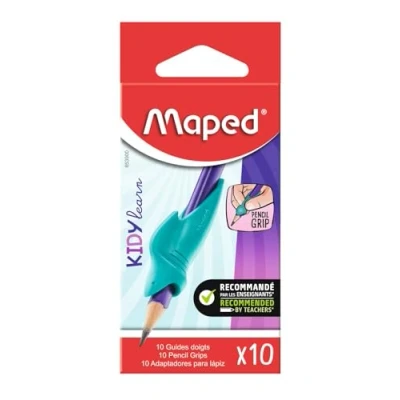 Abbildung von Maped 10 abnehmbare Fingerführungen für graue Bleistifte Fingerführung in Hai Form weiches Material Werkzeug zum Erlernen des Schreibens Kinder