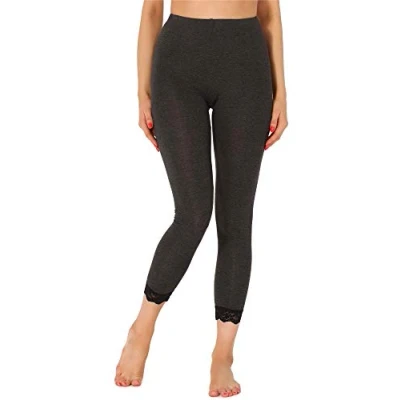 Abbildung von Merry Style Damen 7/8 Leggings mit Spitze MS10 342(Dunkelmelange,S)