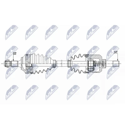 Abbildung von NTY NPW CT 075 Antriebswelle Vorderachse links CITROËN: Berlingo / First I, ZX Schrägheck, Xsara Coupe, PEUGEOT: Partner I Kastenwagen