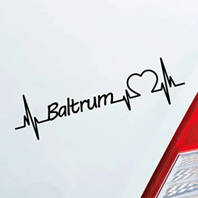Abbildung von Hellweg Druckerei Baltrum Herz Puls Insel Island Nordsee Liebe Love Auto Aufkleber Sticker Heckscheibenaufkleber