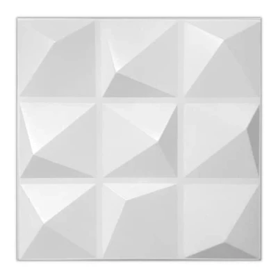 Abbildung von 3D Wandpaneele Dekoren Wandverkleidung Deckenpaneele Platten Paneele Wanddeko Wandtattoos POLYSTYROL MATERIAL STYROPOR ARTIG /2m² 8PCS Pyramide White 3mm stärke