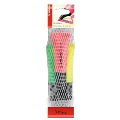 Abbildung von Textmarker STABILO NEON 3er Pack gelb, grün, pink