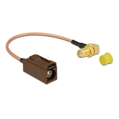 Abbildung von Delock 89684 0.2m FAKRA F SMA Schwarz Braun Gold Gelb Koaxialkabel,