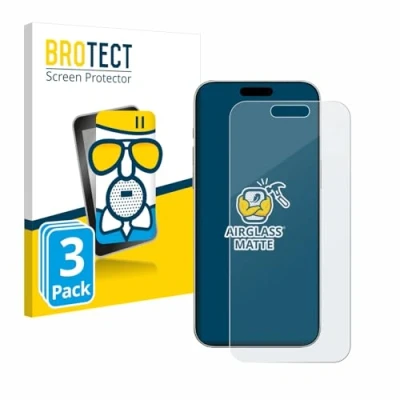 Abbildung von BROTECT Entspiegelungs Schutzglas für Apple iPhone 16 (3 Stück) Schutz Folie Panzerfolie Glas Matt [Extrem Kratzfest 9H, Anti Reflex]
