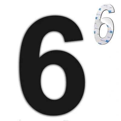 Abbildung von nanlyiau 3in/7.5cm selbstklebende hausnummern schwarz matt Edelstahl Hausnummer Wasserdicht, rostfest und korrosionsbeständig(paste black 3in6/9)