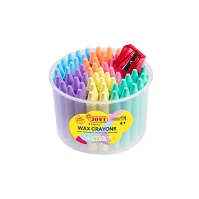Abbildung von Jovi Jumbo Wax Crayons Pastel Colours 60 pcs + Sharpener
