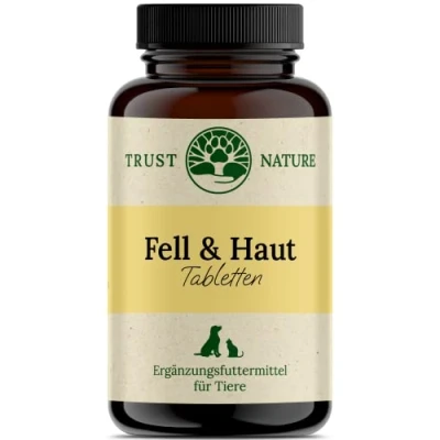 Abbildung von Trust Nature Fell &amp; Haut Kautabletten für Hunde Katzen Bierhefe, Zink, Biotin, Omega 3, MSM und Spirulina 90 Tabletten Laborgeprüft I Made in Germany
