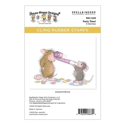 Abbildung von Spellbinders Party Time! Haftende Gummistempel aus der House Mouse Everyday Kollektion