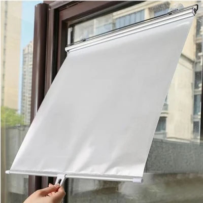 Abbildung von Sonnenschutz Rollo Verdunkelungsrollo Mit Saugnapf,Ohne Bohren Sichtschutz Fensterrollo Jalousien,Einziehbarer Temporäre Jalousien Für Innen,Auto Sonnenblende,Breite x Länge (40cm 125cm)