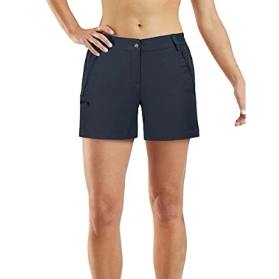 Abbildung von 33,000ft Wanderhose Damen Kurz, Cargo Shorts Bermuda Stretch Leichte Laufshorts Sommer UPF50+ Kurze Hose für Wandern, Camping, Reisen Dunkelgrau 34