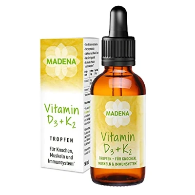 Abbildung von MADENA Vitamin D3 und K2 Menachinon all trans MK 7