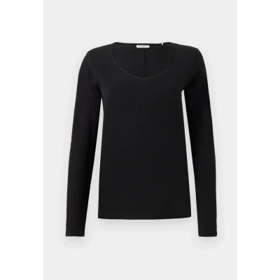 Abbildung von Marc O&#039;Polo Denim Longsleeve Vneck Langarmshirt, Damen, Größe: XXL, Black