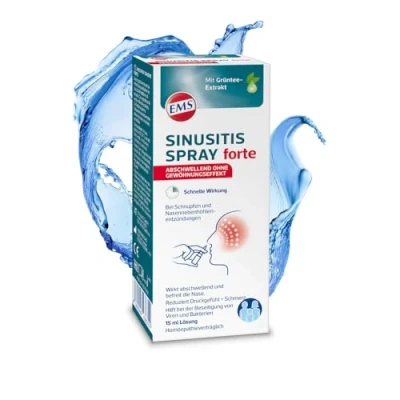 Abbildung von Ems Sinusitis Spray forte/natürlich wirkendes Nasenspray bei Schnupfen und Nasennebenhöhlenentzündung / 15 ml