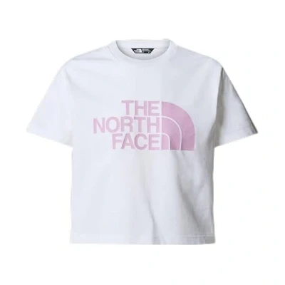 Abbildung von The North Face CROP EASY TEE Unisex Tshirt print für Kinder, Größe: 155 160, White/cyber pink