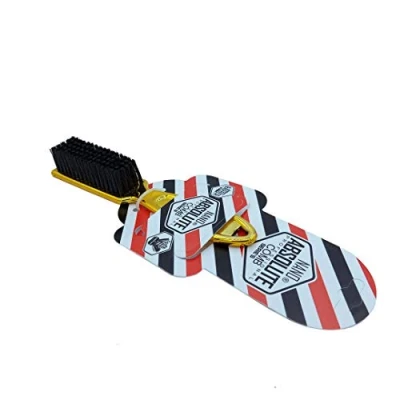 Abbildung von Nano Absolute Barber Fade Brush Mini Gold Bartbürste Bartpflegebürste Reinigungsbürste für den Mann Ideal zum Entfernen von geschnittenem Haar Friseur &amp; Barbier Bedarf