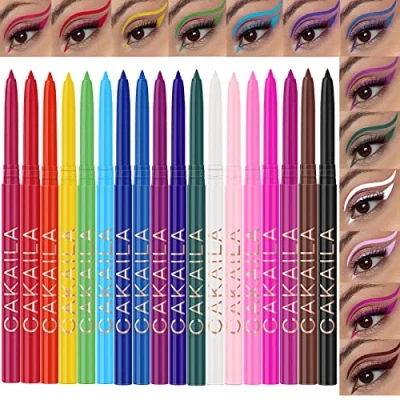 Abbildung von LuckNest Eyeliner, matt, wasserfest, bunt, 18 Farben, hochpigmentierter Anti Flecken Geschenk für Damen