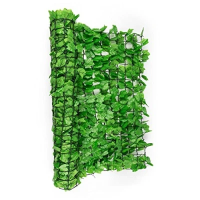 Abbildung von blumfeldt Fency Bright Ivy Sichtschutz, Windschutz, Lärmschutz, 300 x 150 cm, Efeublätter, hohe Blickdichte, kunststoffummanteltes Gitternetz, 6 cm Maschenweite, hellgrün