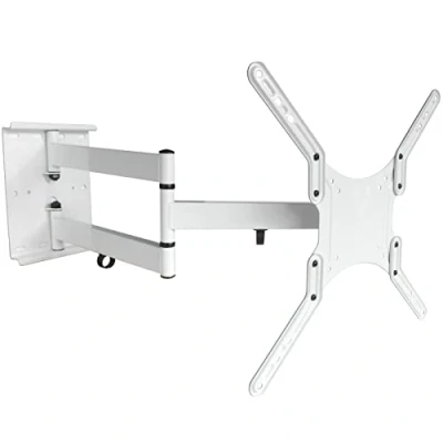 Abbildung von Drall Weiße Monitor Wandhalterung ausziehbar 64,5 cm mit VESA 100 200 300 400 für Flachbildschirme Modell: WHW 17