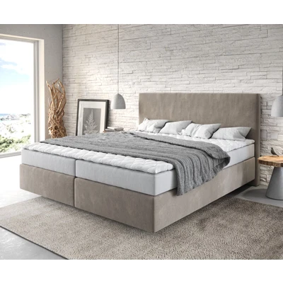 Abbildung von Boxspringbett Dream Well 180x200 cm Mikrofaser Beige mit Matratze und Topper