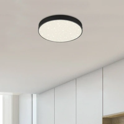 Abbildung von BRILONER LED Deckenlampe mit Sternendekor, Deckenleuchte rahmenlos, Aufbauleuchte, neutralweiße Farbtemperatur, schwarz, 21.2cm