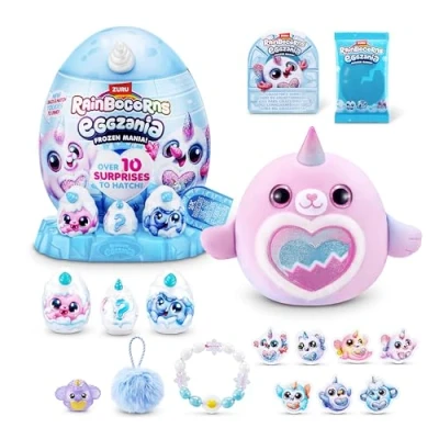 Abbildung von Rainbocorns Eggzania Frozencorn Mania (GLACIA) von ZURU, Plüschspielzeug zum Sammeln für Mädchen ab 3 Jahren