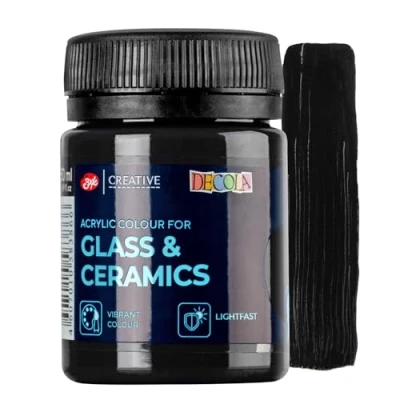 Abbildung von Decola Schwarz Porzellanfarbe 50ml Permanente Farbe für Glas und Keramik Hohe Deckkraft auf dunklen Oberflächen Hergestellt von Nevskaya Palitra