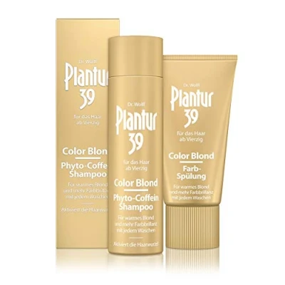 Abbildung von Plantur 39 Color Blond Phyto Coffein Shampoo, 250 ml + Farb Spülung, 150 Für warmes bei jedem Waschen Gegen menopausalen Haarausfall