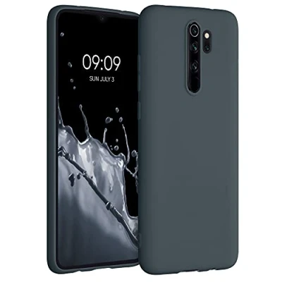 Abbildung von kwmobile Hülle kompatibel mit Xiaomi Redmi Note 8 Pro weiches TPU Silikon Case Cover geeignet für kabelloses Laden Dunkler Schiefer