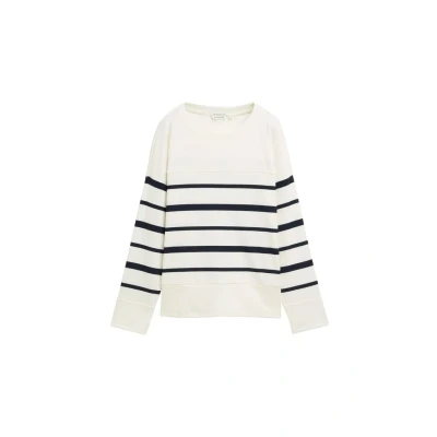Abbildung von TOM Tailor Langarm Sweatshirt, Damen, Größe: XXL, Offwhite blue irregular stripe