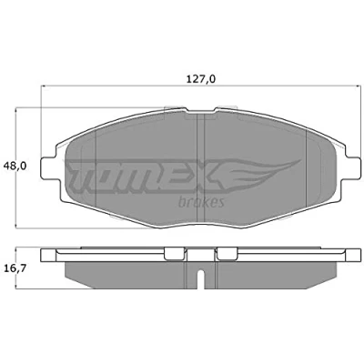 Abbildung von TOMEX brakes TX 10 80 Bremsbelagsatz Vorderachse DAEWOO: Lanos Limousine, Schrägheck, Matiz I CHEVROLET: Matiz, Spark