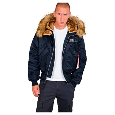 Abbildung von Alpha Industries 45P Hooded Custom Winterjacke, Herren, Größe: Large, Rep blue