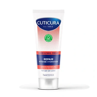 Abbildung von Cuticura Repair Hand und Nagelcreme, 75 ml, intensive Hydratation, weich, schützt geschädigte Haut, stärkere Nägel