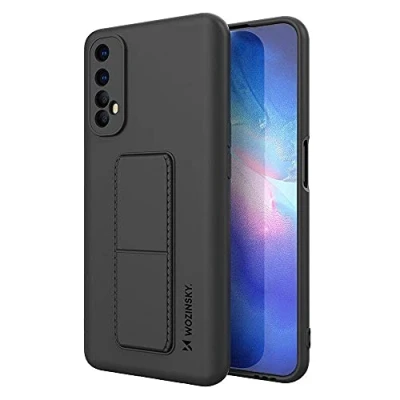 Abbildung von cofi1453® Kickstand Hülle Bumper aufstellbar Silikon Hard Case Schale Zubehör Tasche Schutz mit integriertem Magneten kompatibel Samsung Galaxy S21 Ultra (G998B) in Schwarz
