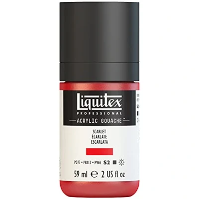Abbildung von Liquitex 2059905 &#039;Liquitex Professional Acrylic Gouache, Acrylfarbe mit Gouache Eigenschaften, Lichtecht, wasserfest, 59ml Dosier Flasche Scharlachrot