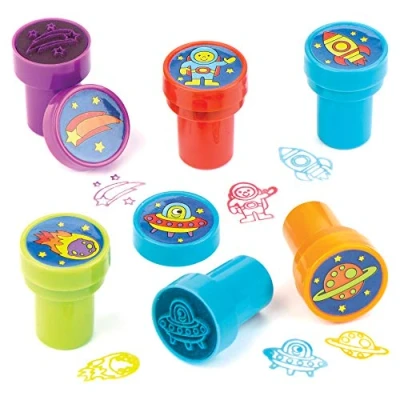 Abbildung von Baker Ross Selbstfärbende Stempel &quot;Sonnensystem&quot; als lustiges Spielzeug für Kinder zum günstigen Preis perfekt kleine Party Überraschung (10 Stück), 20 mm