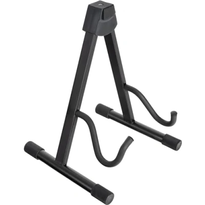Abbildung von Classic Cantabile GS 2009E Gitarrenständer für E Gitarre/E Bässe 3 fach verstellbar Druckknopfsystem zusammenlegbar gepolsterte Auflagefläche Gummifüße schwarz
