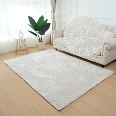 Abbildung von Home affaire Hochflor Teppich &quot;Dana light&quot;, rechteckig, uni, weich, Mikrofaser Teppiche, Wohnzimmer, Schlafzimmer, Esszimmer