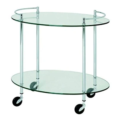Abbildung von HAKU Möbel Servierwagen Chrom, Metall, Sicherheitsglas 8 mm Maße: B 68 cm x H 63 T 46 cm, Style: Contemporary