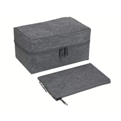 Abbildung von BIGSO BOX OF SWEDEN Koffer Organizer für Zubehör Aufbewahrungstasche aus Polyester und Reisetaschen Taschenorganizer Kabel, Schmuck, Reisepass usw. grau