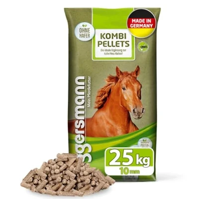 Abbildung von Eggersmann Mein Pferdefutter Kombi Pellets 10 mm 25 kg Pelletiertes Mischfutter für Pferde &amp; Ponys Ideale Ergänzung zur Hafer Heufütterung eiweißreduziert haferfrei