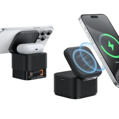 Abbildung von Baseus BS W531 Cargador Inalámbrico 2 en 1 con Magsafe 20W Negro
