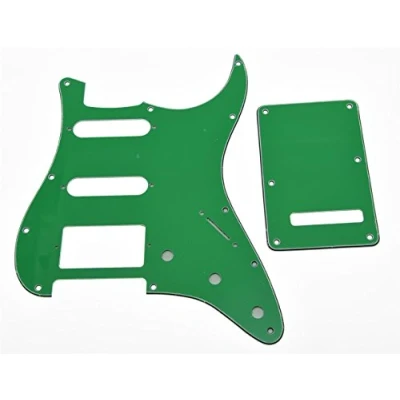 Abbildung von KAISH ST Strat HSS Gitarren Pickguard Tremol Abdeckung Rückplatte Grün für US/Mexikanische Stratocaster