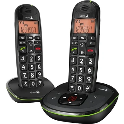 Abbildung von Doro PhoneEasy 105wr Duo Schnurloses Telefon mit Mobilteil inkl. Ladeschale schwarz, 380104