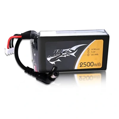 Abbildung von TATTU 2500mAh 2S 7.4V Ersatz Lipo Akku mit DC5.5mm Stecker für Fatshark Goggles