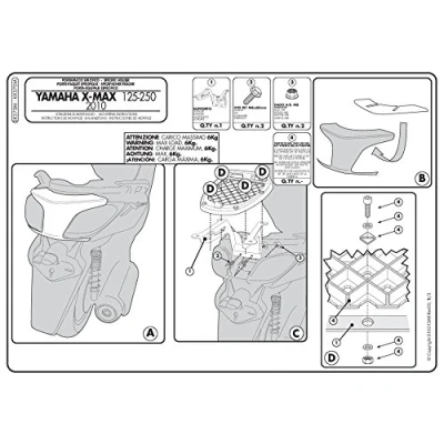 Abbildung von GiVi Top Case Träger Monolock für Yamaha X Max 125, 250 (10 ), andere